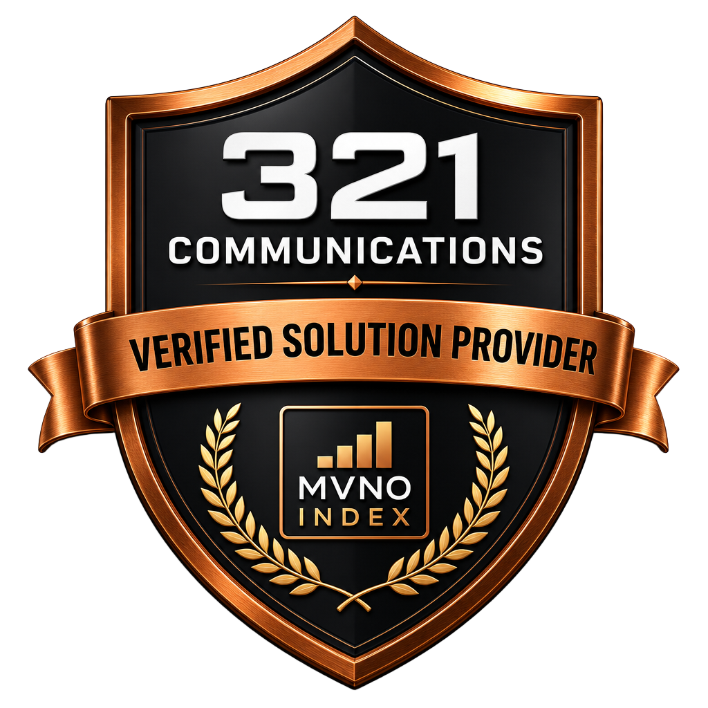321 Communications — MVNO Index Verified Solution Provider badge
